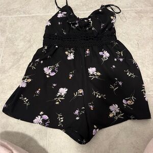 Floral Black Romper - Women Intimates & Sleepwear